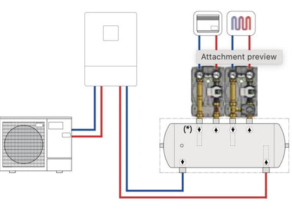 Buffer Cylinder 50. 4 x 1" (circuits tapings) + 2 x 1" tapings (boiler side)