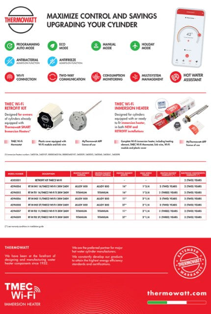 TMEC Wi-Fi 1 3/4" Smart Alloy 800 14" Immersion Heater 4294004